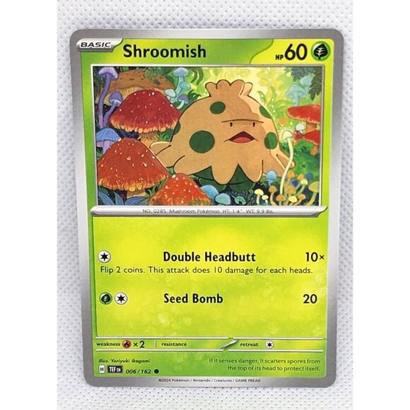 Pokemon TCG Shroomish 006/162 Holo Rare Card Collectible - Picture 1 of 5